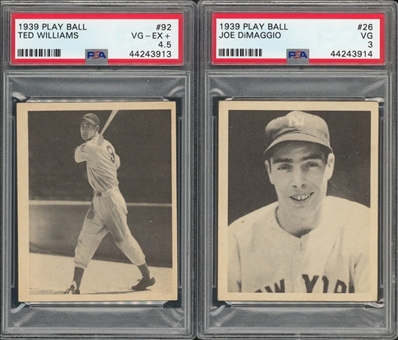 1939 Play Ball Partial Set (83/162) Including DiMaggio and Williams 